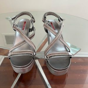 Prada Silver Wedges size 38